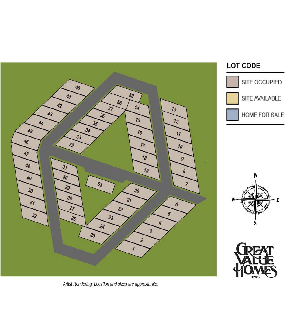 GVH Plat Page Layout_editable4 Lakewood Village Plat Map- Lake Mills WI Manufactured Homes Neighborhood - Great Value Homes