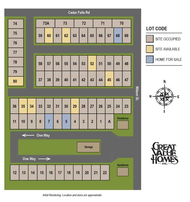 GVH Plat Page Layout_editable Cedarwood Village Plat Map- Menomonee WI Manufactured Homes Neighborhood - Great Value Homes