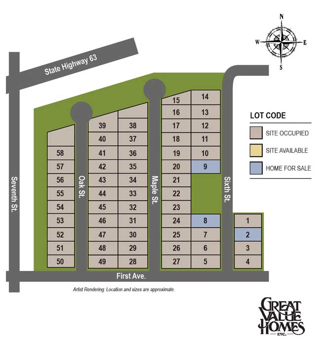 GVH Plat Page Layout_editable3 Knollwood Village Plat Map- Clear Lake WI Manufactured Homes Neighborhood - Great Value Homes